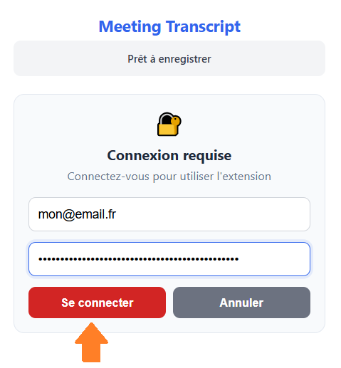 Se connecter étape 2