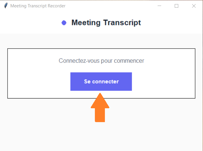 Se connecter à l'application Windows de Meeting Transcript