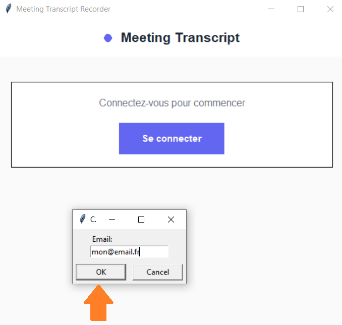 Se connecter étape 1 - email