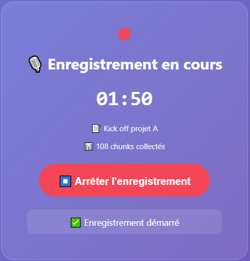 Enregistrement en cours