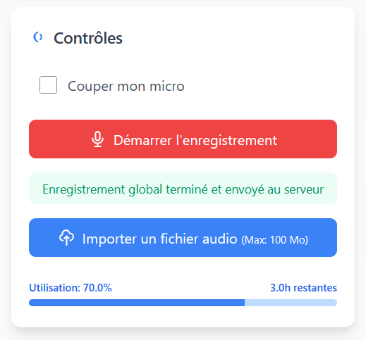 Envoyer l'enregistrement à l'équipe d'agents IA