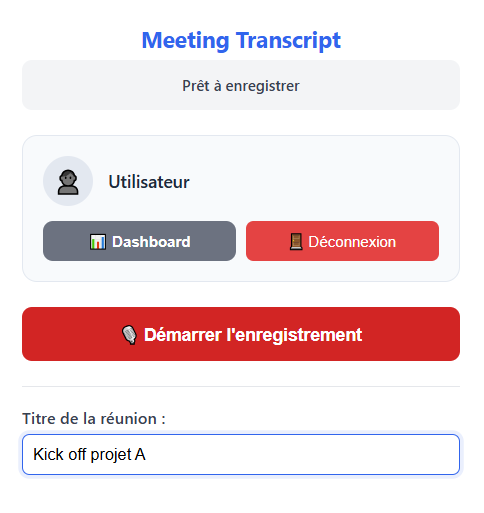Démarrer l'enregistrement d'une réunion avec la Chrome extension