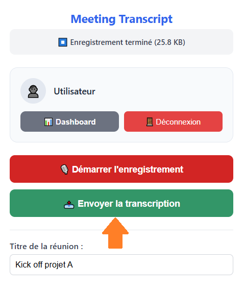 Terminer l'enregistrement