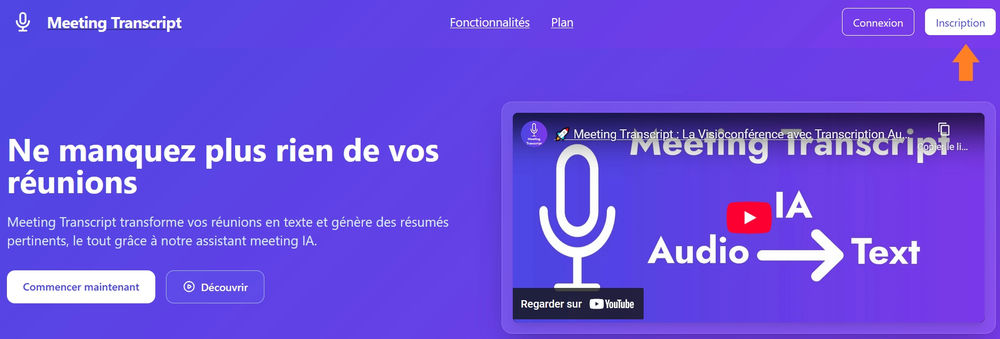 Cliquer sur inscription