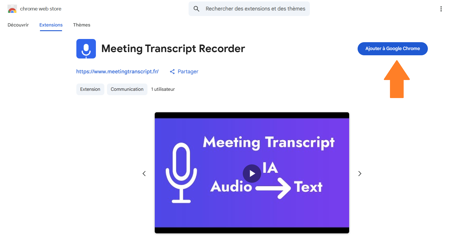 Télécharger la Chrome extension